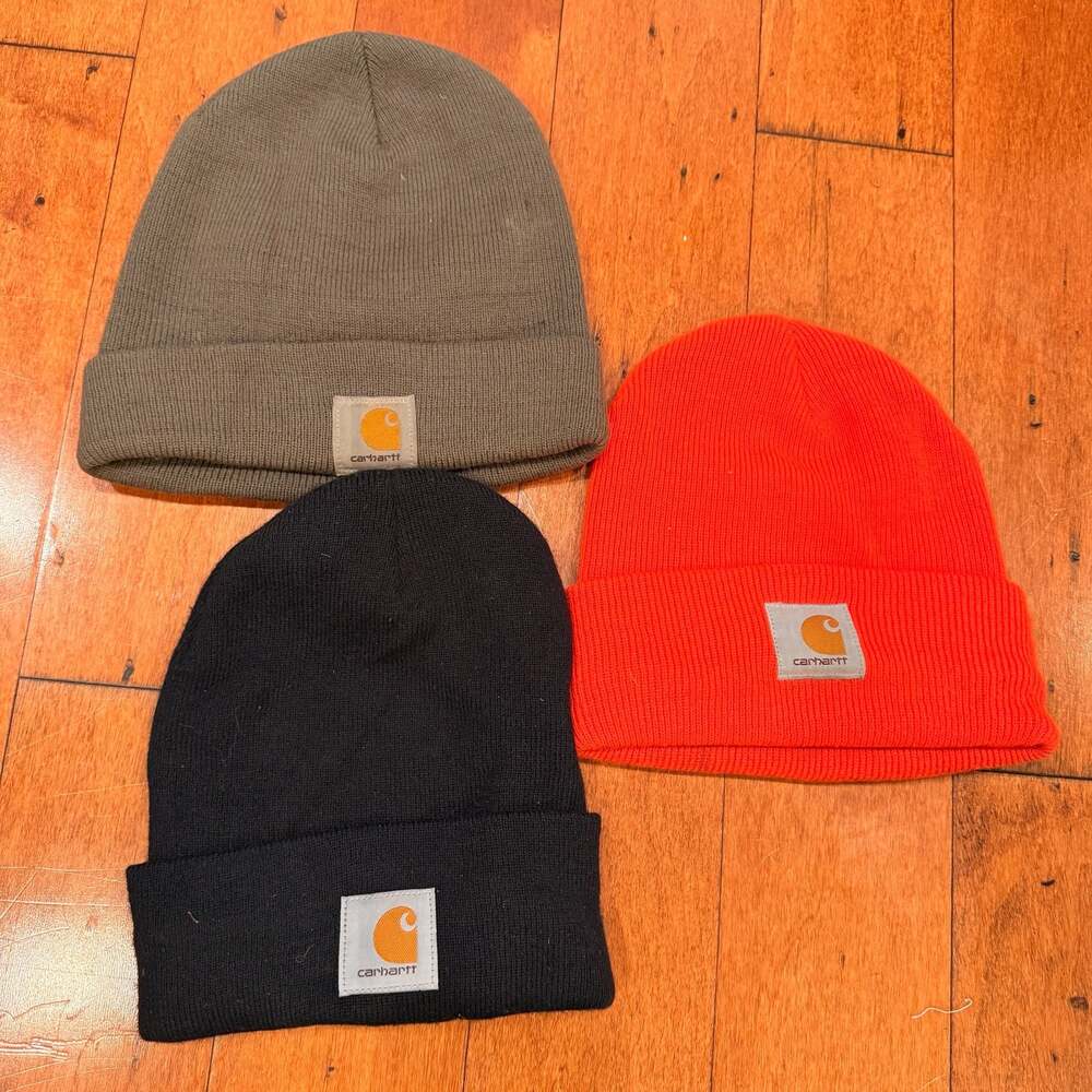 Lot of 3 Carhartt Acrylic Watch Hat Beanies One Size